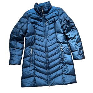 Eddie Bauer Women’s Down Filled Parka Coat Pockets Puffer Blue Size Large